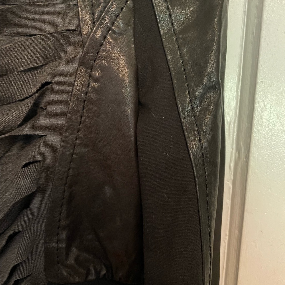 NWOT BCBG MaxAzria Black Women's Leather Moto Jacket size L - Picture 8 of 8